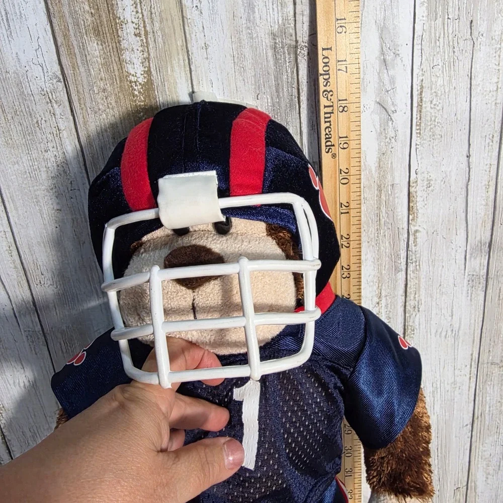 Build-A-Bear Football Monkey Plush Brown Stuffed Animal Navy Blue Uniform No 1